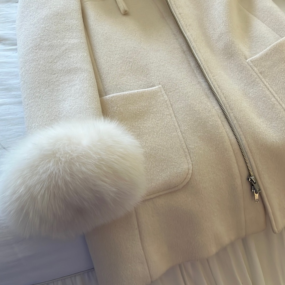 New ,wooden cloth coat,rabbit 、fox fur